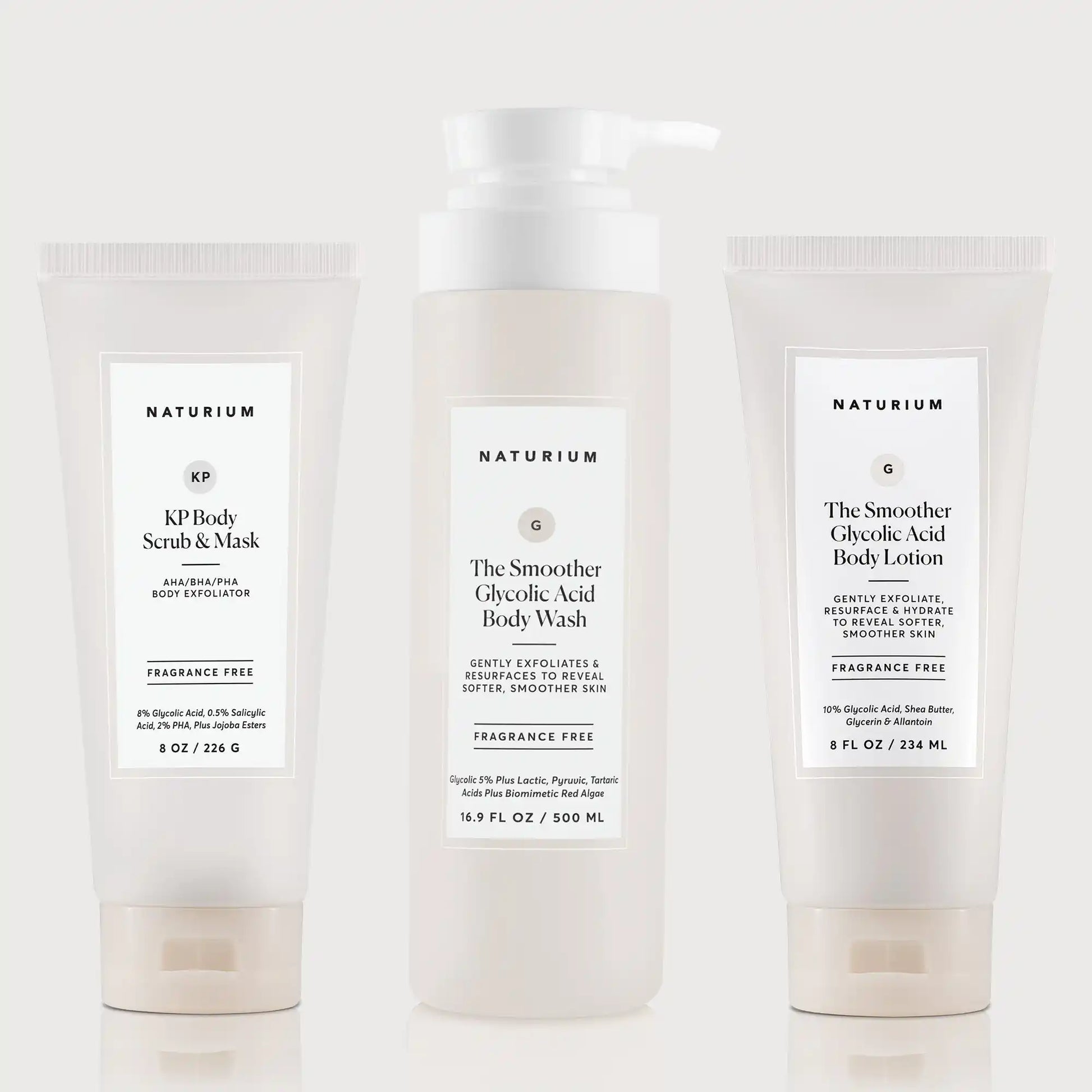 the-glycolic-acid-body-bundle-v1 NATR_KPScrub_SmootherBodyWash_SmootherLotion_Bundle_ecomm.webp